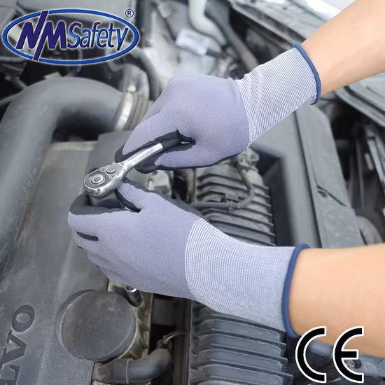 Guanto da lavoro di sicurezza automobilistico Max Flex rivestito in microschiuma di nitrile Nmsafety