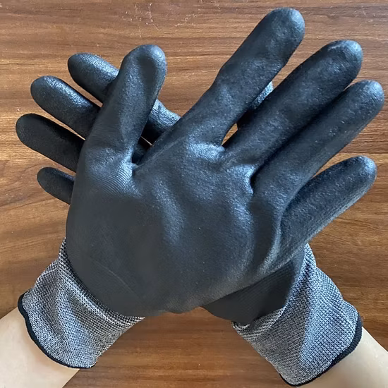 Guanti NBR di sicurezza sul lavoro con rivestimento in gomma nitrilica in schiuma di nylon spandex da 15 calibri